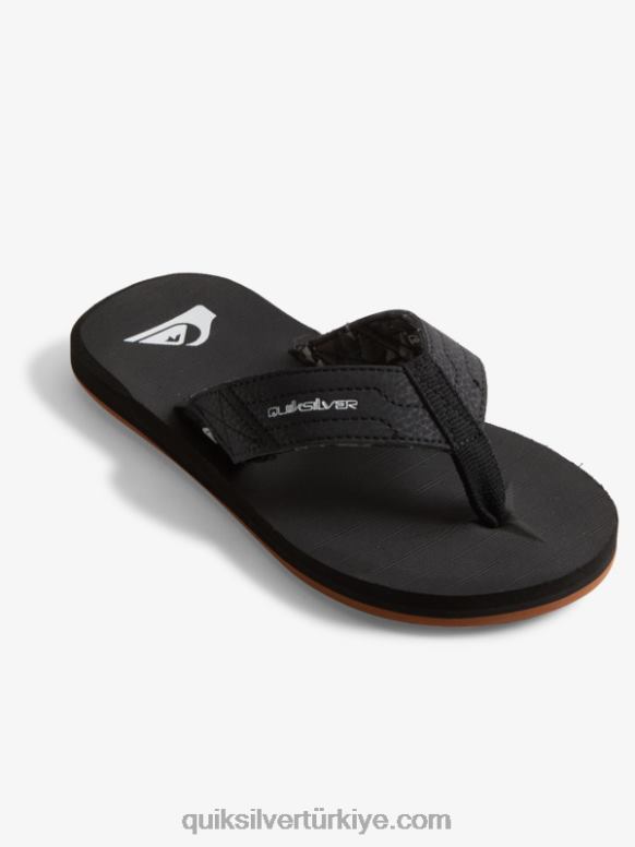 Quiksilver erkek çocuklar 8-16 carver switch sandalet 226FP2210 siyah kahverengi
