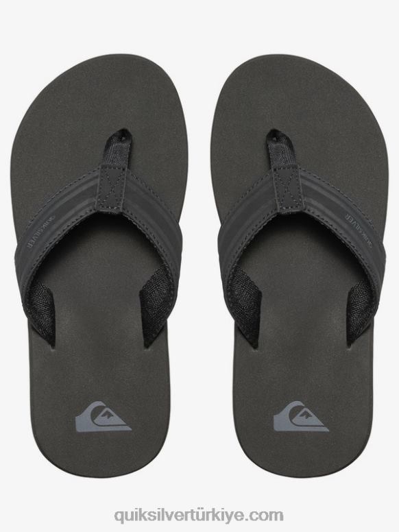 Quiksilver erkek çocuklar 8-16 maymun anahtarı sandalet 226FP2285 siyah kahverengi
