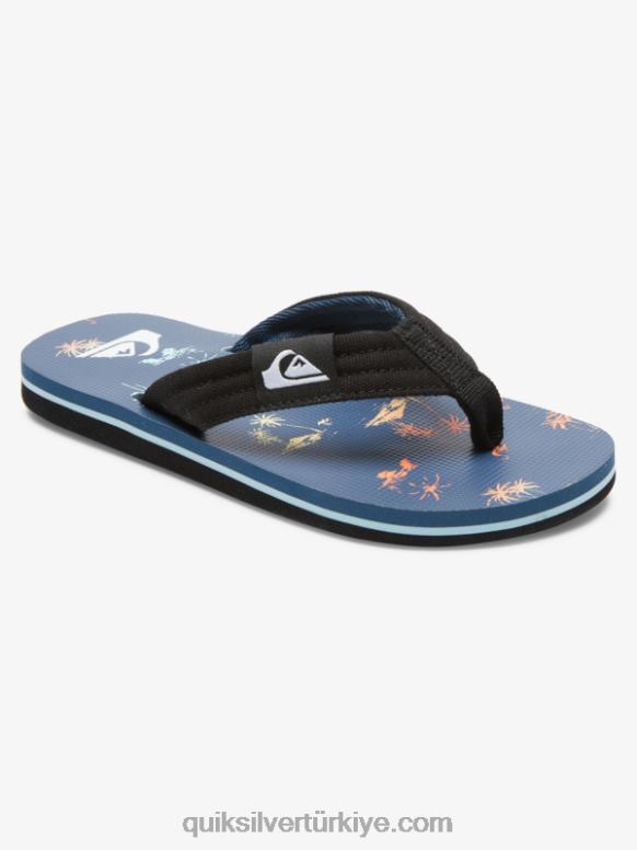 Quiksilver erkek çocuklar 8-16 molokai layback gençlik temel sandaleti 226FP2251 mavi 4