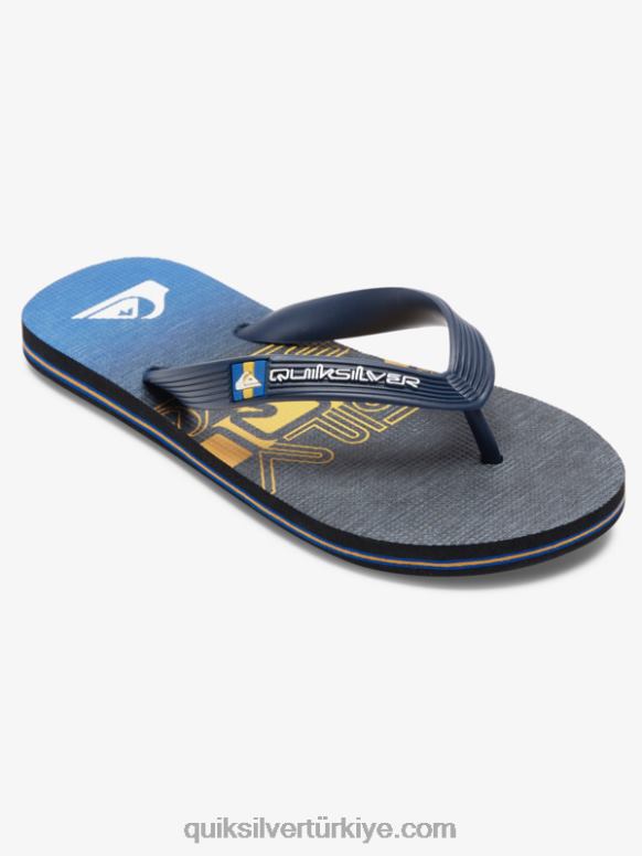 Quiksilver erkek çocuklar 8-16 molokai parmak arası terlik 226FP2027 siyah/turuncu