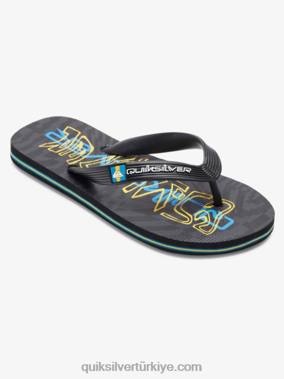 Quiksilver erkek çocuklar 8-16 molokai parmak arası terlik 226FP2029 siyah