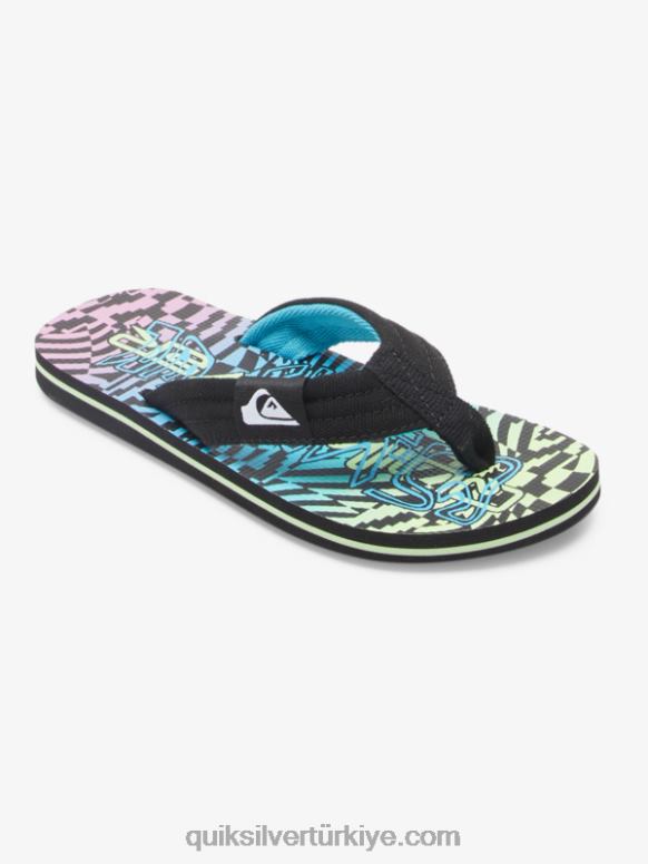 Quiksilver erkek çocuklar 8-16 molokai rahat sandalet 226FP1990 siyah/pembe/mavi