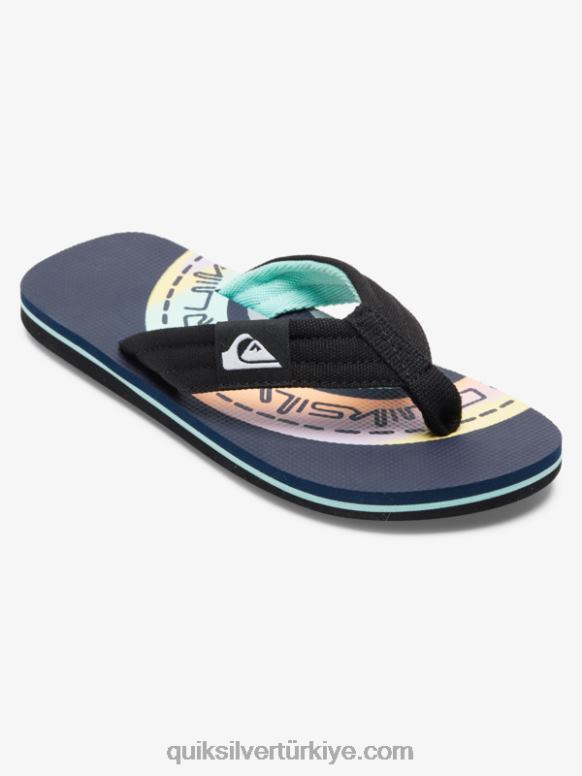Quiksilver erkek çocuklar 8-16 molokai rahat sandalet 226FP1997 mavi/turuncu