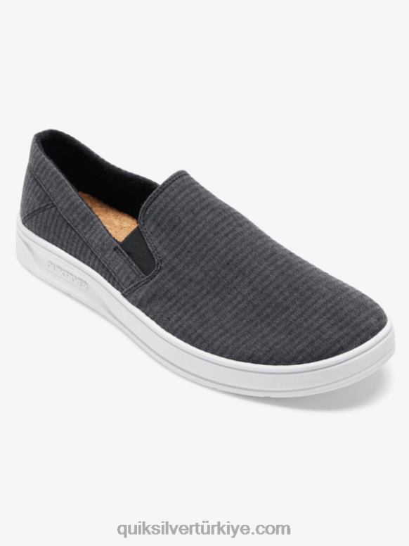 Quiksilver erkekler liman iskelesi bağcıksız ayakkabı 226FP1288 siyah