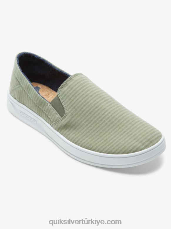 Quiksilver erkekler liman iskelesi bağcıksız ayakkabı 226FP1289 yeşil 1