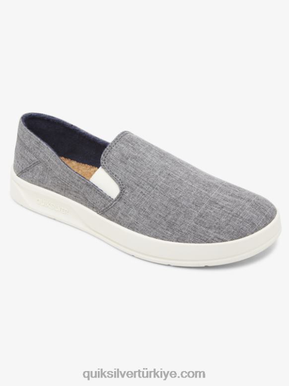 Quiksilver erkekler liman iskelesi bağcıksız ayakkabı 226FP1291 gri beyaz
