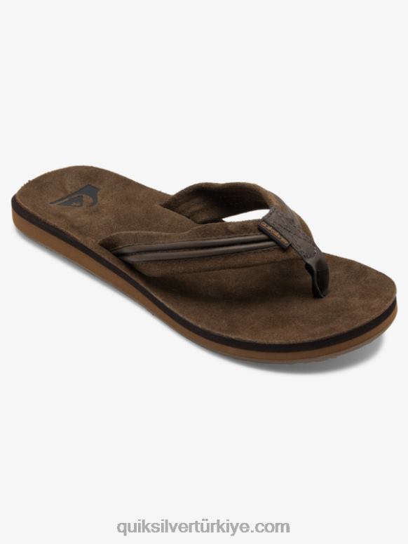Quiksilver erkekler carver deri sandalet 226FP1773 kahverengi