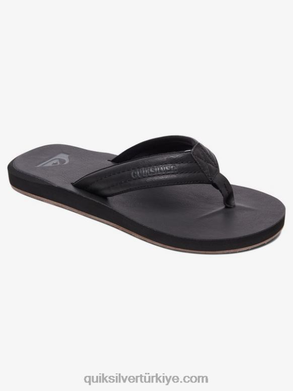 Quiksilver erkekler carver nubuk sandalet 226FP913 katı siyah