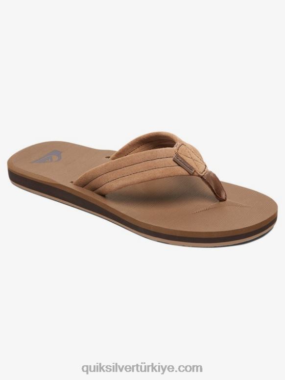 Quiksilver erkekler carver süet deri sandalet 226FP1633 bronz - katı