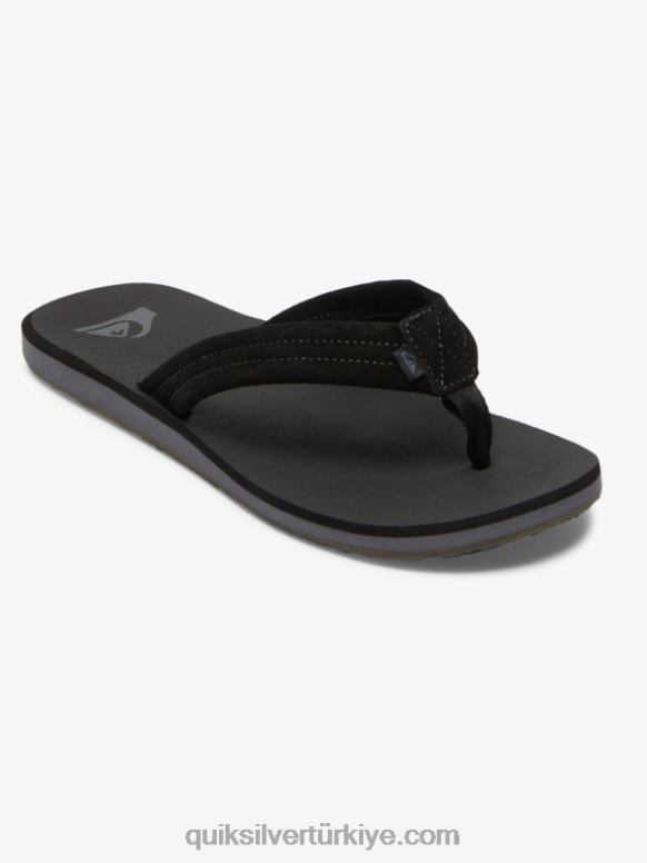 Quiksilver erkekler carver süet çekirdekli sandaletler 226FP879 siyah