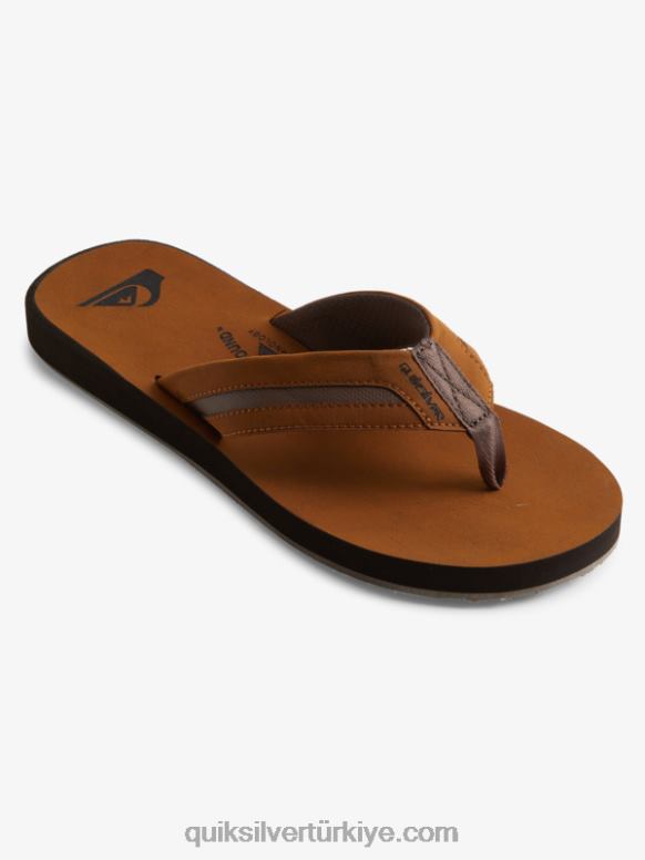Quiksilver erkekler carver squish lüks sandaletler 226FP1831 kahverengi