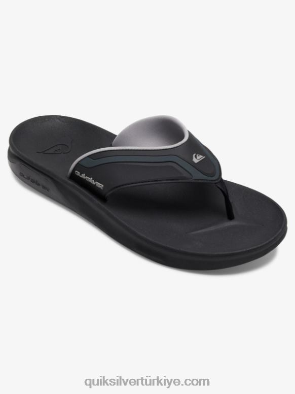 Quiksilver erkekler matematiksel kurtarma sandaletleri 226FP1082 siyah/gri/kahverengi