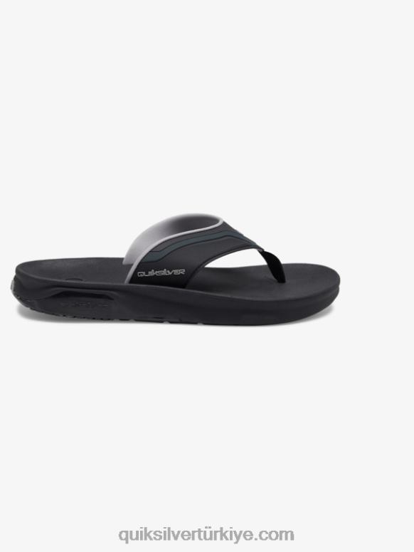 Quiksilver erkekler matematiksel kurtarma sandaletleri 226FP1082 siyah/gri/kahverengi