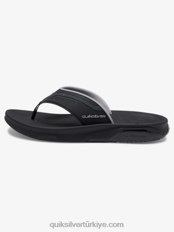 Quiksilver erkekler matematiksel kurtarma sandaletleri 226FP1082 siyah/gri/kahverengi