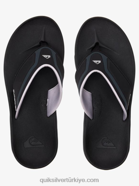 Quiksilver erkekler matematiksel kurtarma sandaletleri 226FP1082 siyah/gri/kahverengi