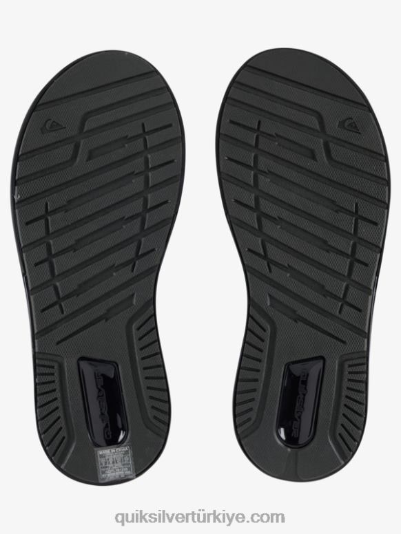 Quiksilver erkekler matematiksel kurtarma sandaletleri 226FP1082 siyah/gri/kahverengi