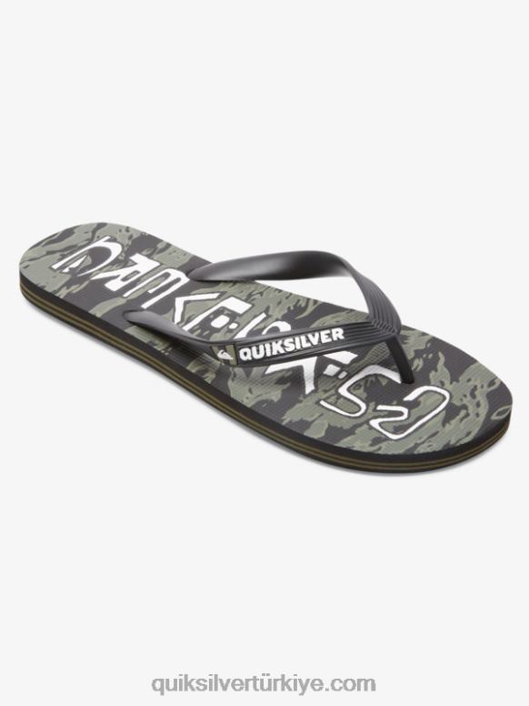 Quiksilver erkekler molokai asit damla parmak arası terlik 226FP1776 siyah yeşil