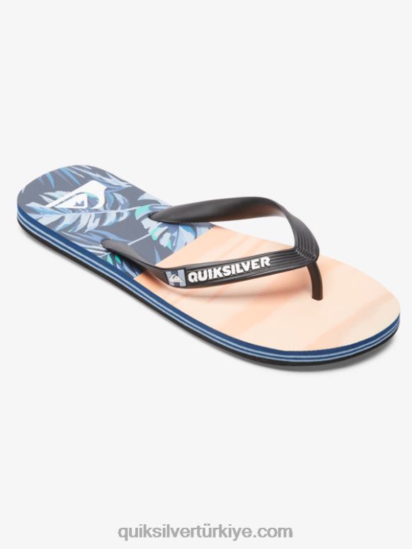 Quiksilver erkekler molokai beş parmak arası terlik 226FP1857 siyah/turuncu/yeşil