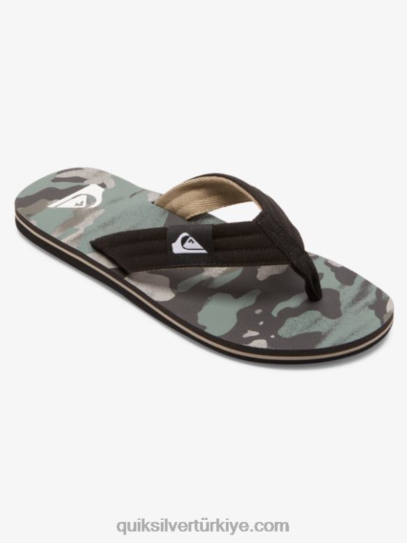 Quiksilver erkekler molokai rahat sandalet 226FP491 siyah yeşil