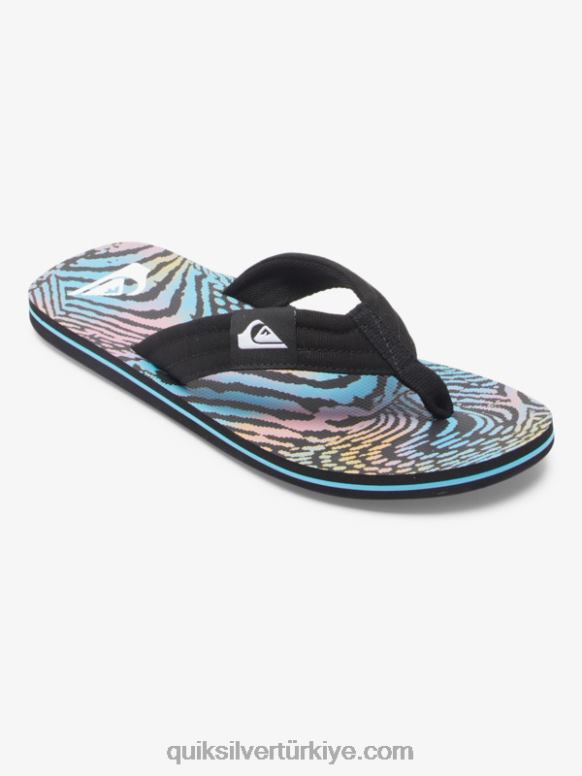 Quiksilver erkekler molokai rahat sandalet 226FP495 siyah/pembe/mavi