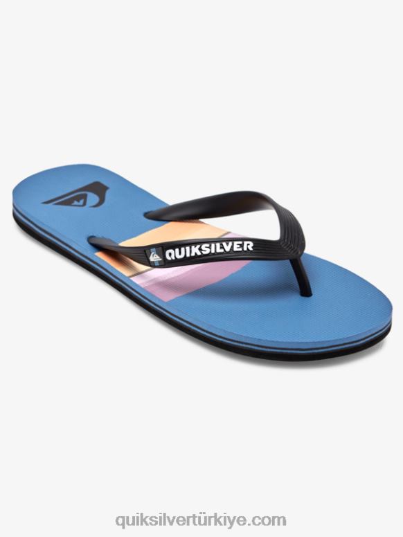 Quiksilver erkekler molokai reçine rengi parmak arası terlik 226FP1789 siyah/mavi/gri