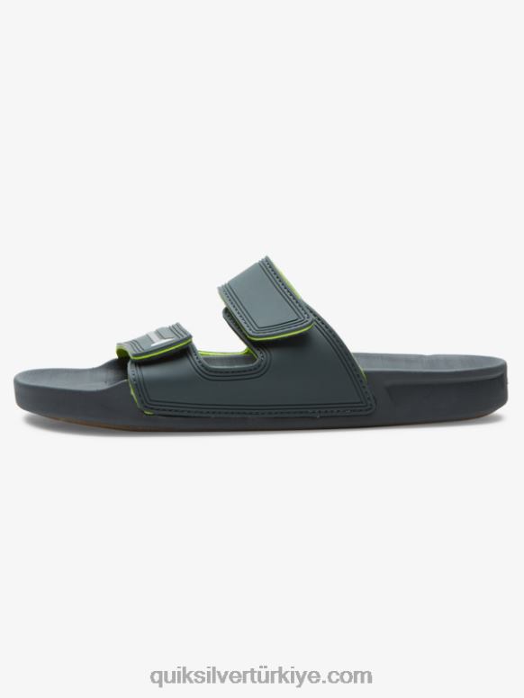 Quiksilver erkekler rivi çift ayarlı sandalet 226FP1078 gri/siyah/yeşil