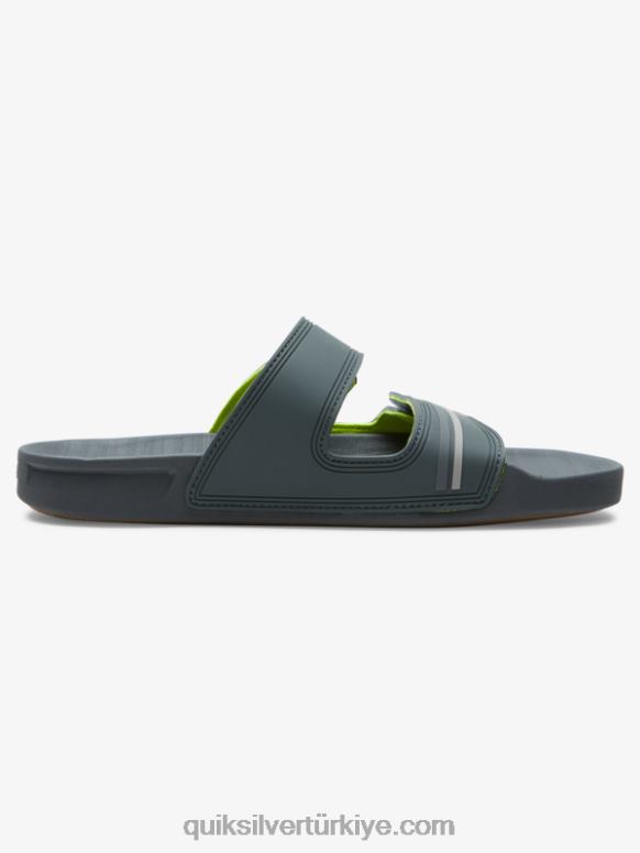 Quiksilver erkekler rivi çift ayarlı sandalet 226FP1078 gri/siyah/yeşil