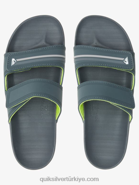 Quiksilver erkekler rivi çift ayarlı sandalet 226FP1078 gri/siyah/yeşil