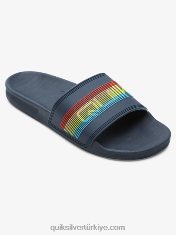 Quiksilver erkekler rivi wordmark slayt kaydırıcı sandalet 226FP688 mavi 3
