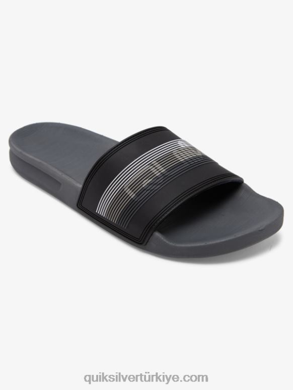 Quiksilver erkekler rivi wordmark slayt kaydırıcı sandalet 226FP690 Boz
