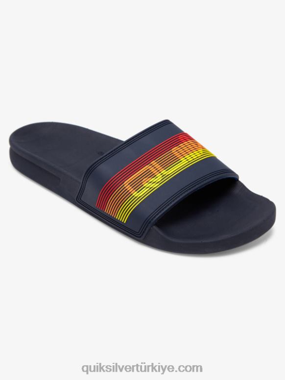 Quiksilver erkekler rivi wordmark slayt kaydırıcı sandalet 226FP691 mavi 2