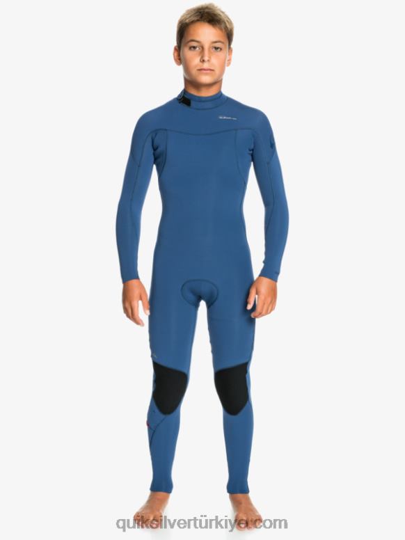 Quiksilver erkek çocuklar 8-16 4/3mm seanslar l/sl fullsuit 226FP2189 nişan mavisi