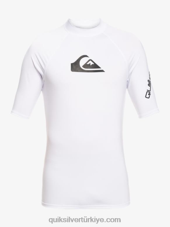 Quiksilver erkek çocuklar 2-7 her zaman kısa kollu upf 50 döküntü koruması 226FP2126 beyaz
