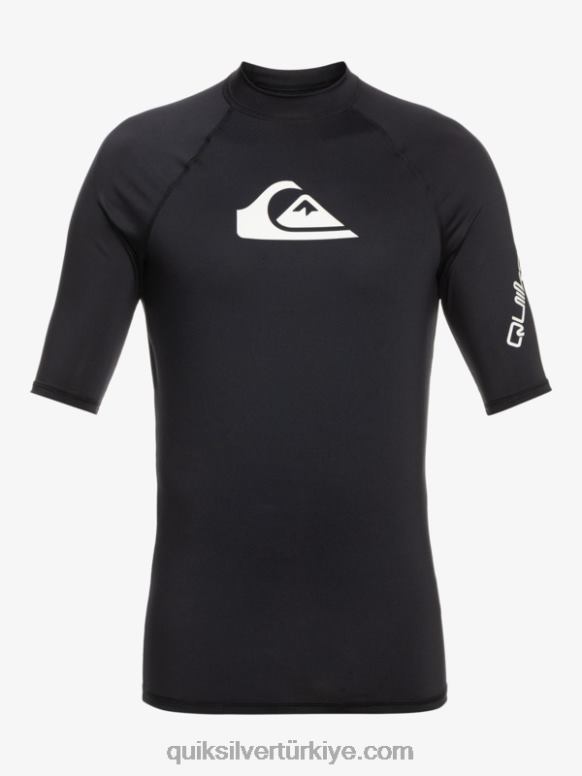 Quiksilver erkek çocuklar 2-7 her zaman kısa kollu upf 50 döküntü koruması 226FP2127 siyah