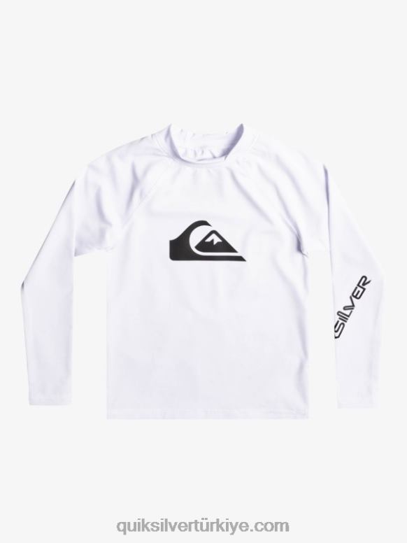 Quiksilver erkek çocuklar 2-7 her zaman ls l/sl sörf tee 226FP2073 beyaz