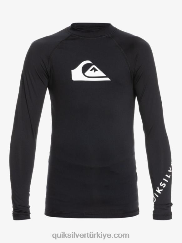 Quiksilver erkek çocuklar 2-7 her zaman ls l/sl sörf tee 226FP2074 siyah