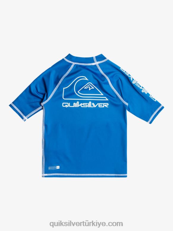 Quiksilver erkek çocuklar 2-7 on tour kısa kollu upf 50 rashguard 226FP2114 şnorkel mavi