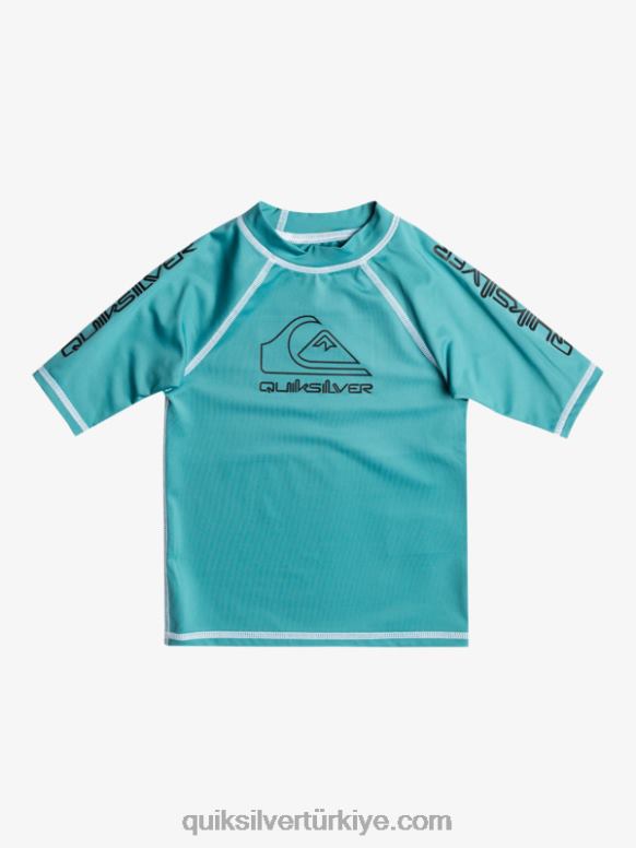 Quiksilver erkek çocuklar 2-7 on tour kısa kollu upf 50 rashguard 226FP2115 Britanya mavisi