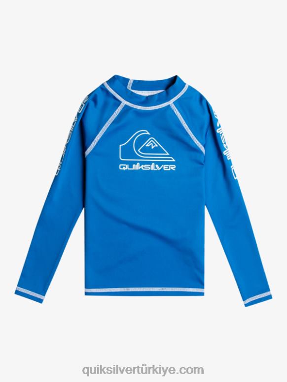 Quiksilver erkek çocuklar 2-7 on tour uzun kollu upf 50 döküntü 226FP2219 şnorkel mavi