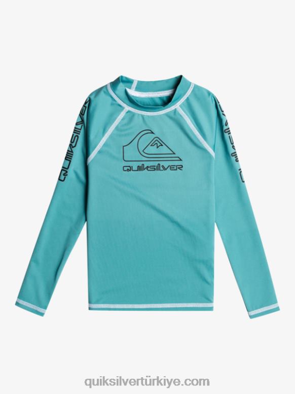 Quiksilver erkek çocuklar 2-7 on tour uzun kollu upf 50 döküntü 226FP2221 Britanya mavisi