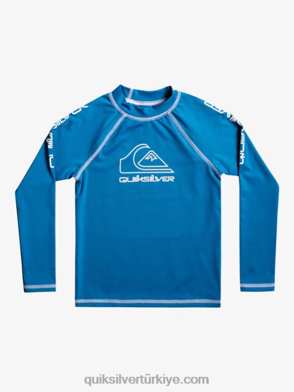 Quiksilver erkek çocuklar 2-7 on tour uzun kollu upf 50 döküntü 226FP2222 vallarta mavi