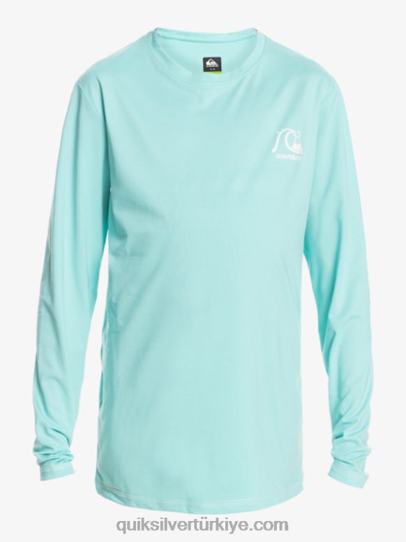 Quiksilver erkek çocuklar 8-16 Heritage melanj uzun kollu upf 50 surf t-shirt 226FP2199 melek mavisi funda