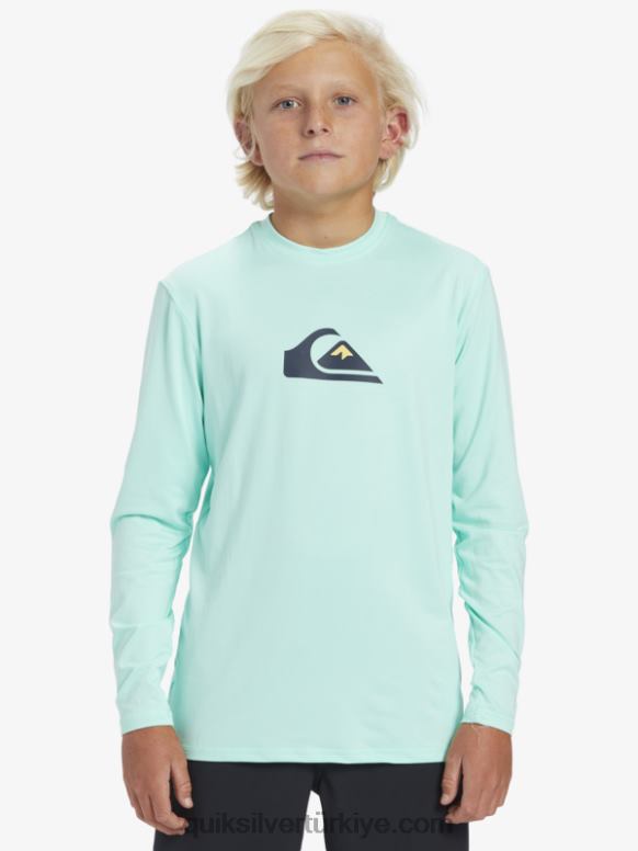Quiksilver erkek çocuklar 8-16 kesintisiz seri ls gençlik l/sl sörf tee 226FP2120 plaj camı