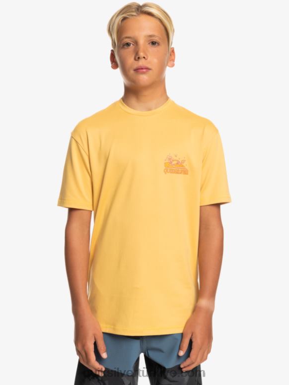 Quiksilver erkek çocuklar 8-16 mix session upf 50 kısa kollu sörf tişörtü 226FP2015 buğday