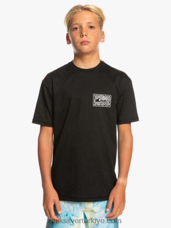 Quiksilver erkek çocuklar 8-16 mix session upf 50 kısa kollu sörf tişörtü 226FP2016 siyah