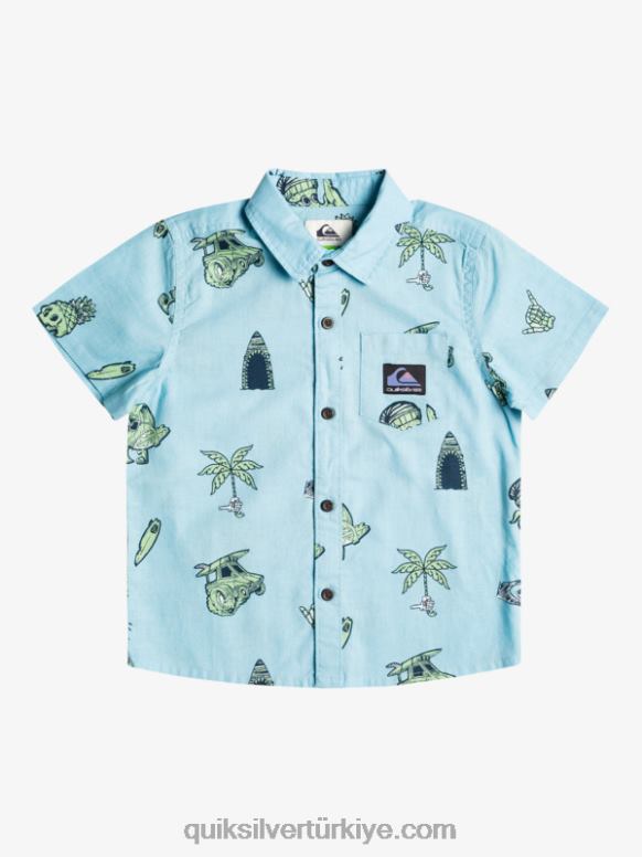Quiksilver erkek çocuklar 2-7 nono sörf günü gömleği 226FP2131 gök mavisi - nono surfday boy231