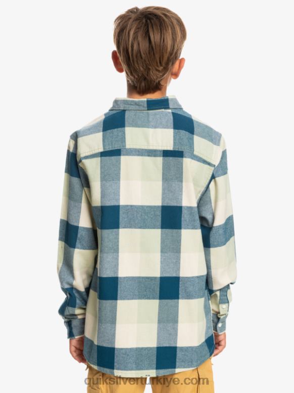 Quiksilver erkek çocuklar 8-16 anne sineği uzun kollu flanel gömlek 226FP2305 çöl adaçayı ana sineği