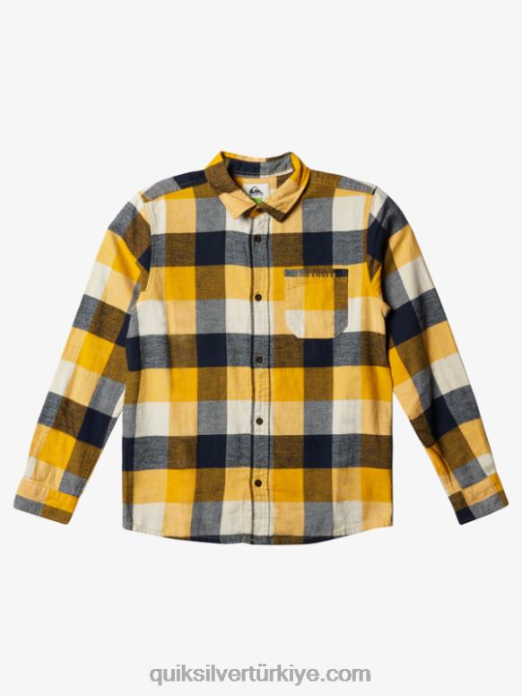 Quiksilver erkek çocuklar 8-16 anne sineği uzun kollu flanel gömlek 226FP2306 huş anne sineği 223
