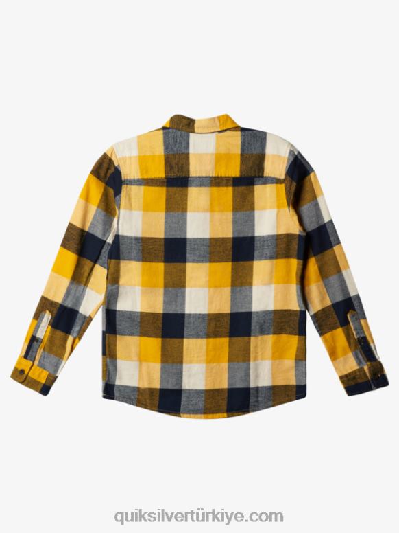 Quiksilver erkek çocuklar 8-16 anne sineği uzun kollu flanel gömlek 226FP2306 huş anne sineği 223