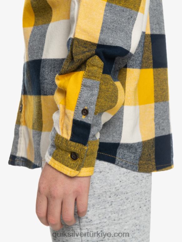 Quiksilver erkek çocuklar 8-16 anne sineği uzun kollu flanel gömlek 226FP2306 huş anne sineği 223
